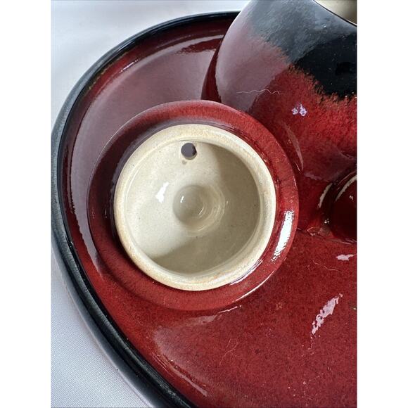 Pier 1 Earthenware Chinese Shanghai Tea Set Lidded Teapot Tray Red - Picture 5 of 8